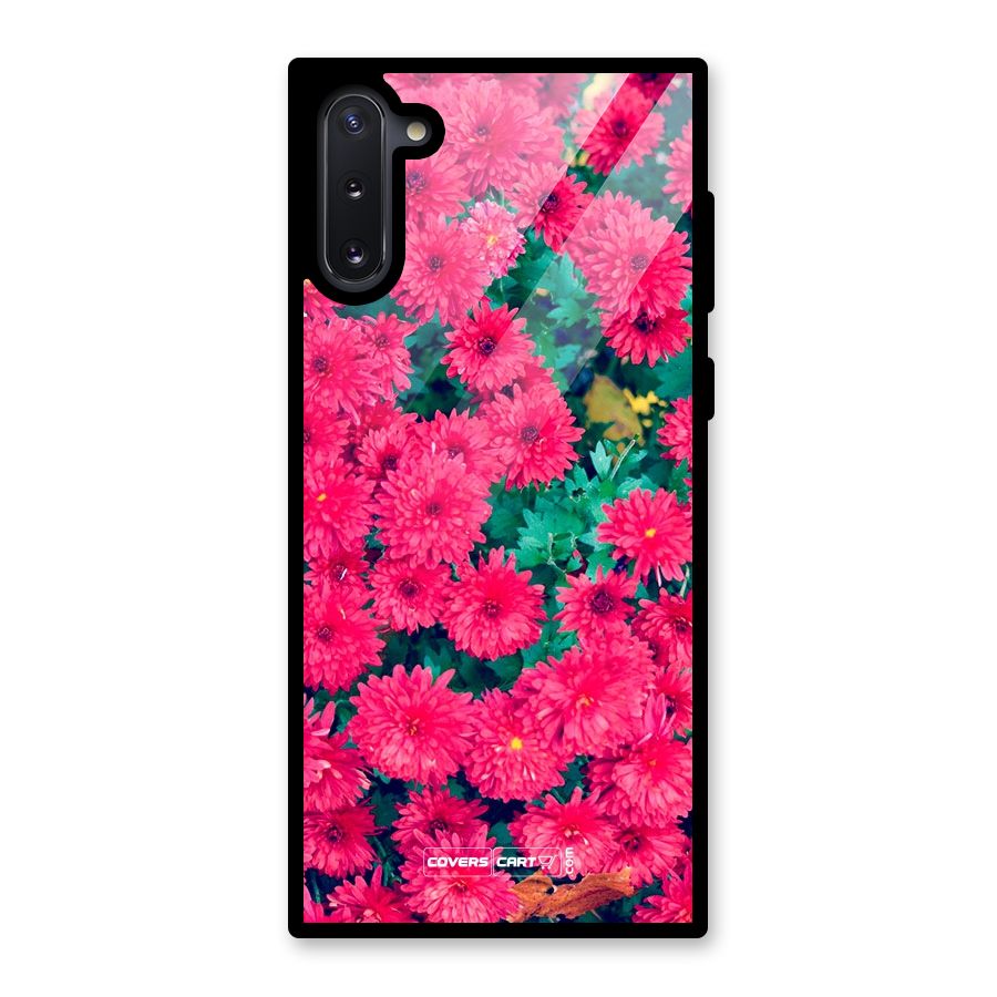 Pink Flowers Glass Back Case for Galaxy Note 10