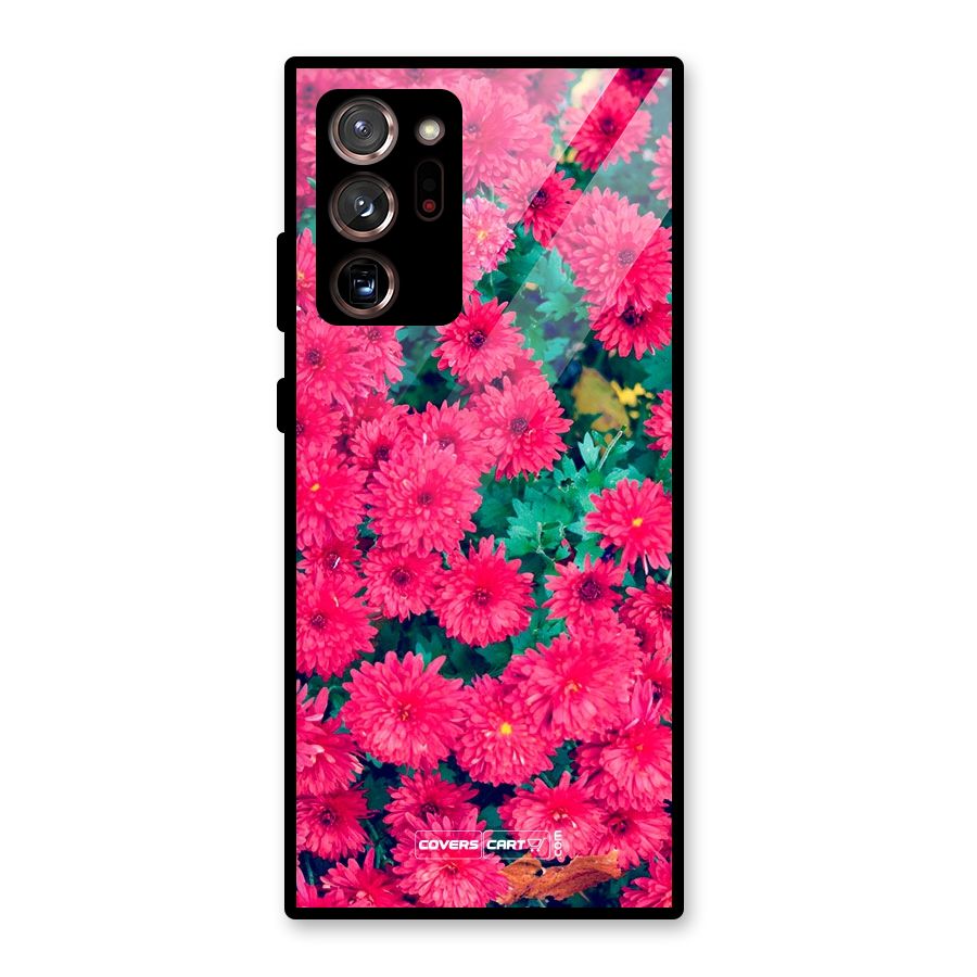 Pink Flowers Glass Back Case for Galaxy Note 20 Ultra