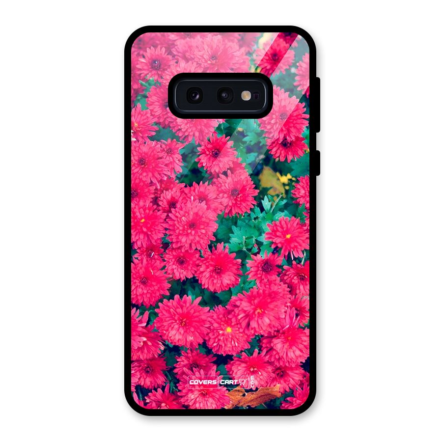 Pink Flowers Glass Back Case for Galaxy S10e
