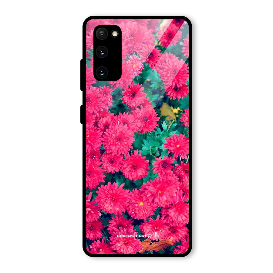 Pink Flowers Glass Back Case for Galaxy S20 FE 5G