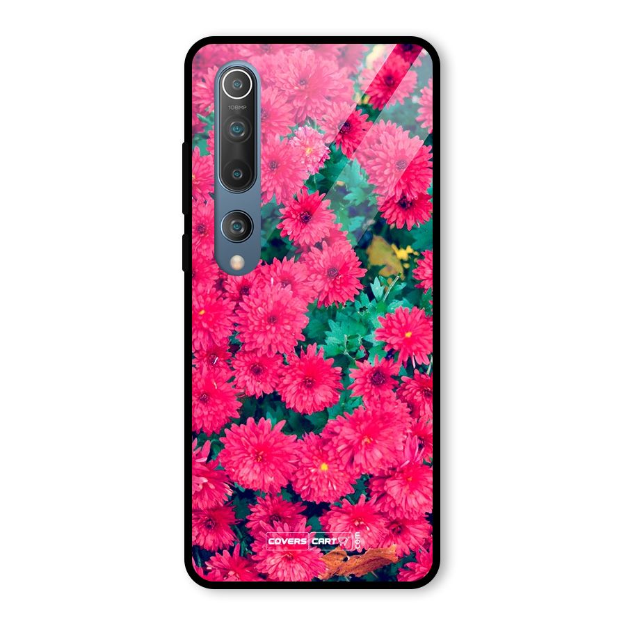 Pink Flowers Glass Back Case for Mi 10