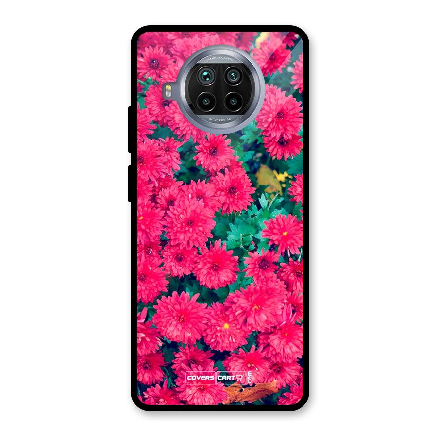 Pink Flowers Glass Back Case for Mi 10i