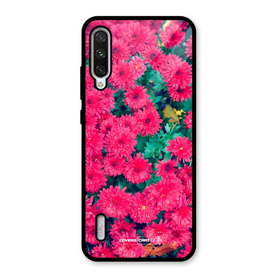 Pink Flowers Glass Back Case for Mi A3