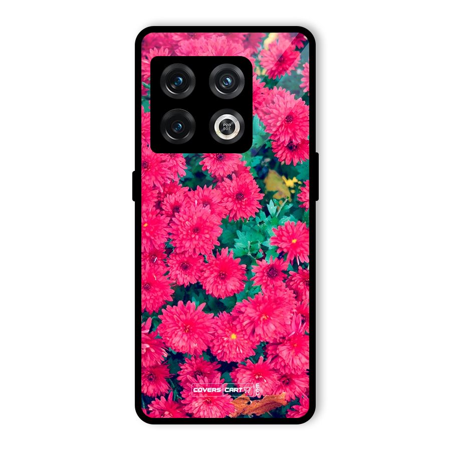 Pink Flowers Glass Back Case for OnePlus 10 Pro 5G
