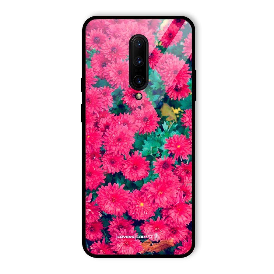 Pink Flowers Glass Back Case for OnePlus 7 Pro