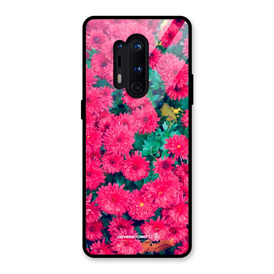 Pink Flowers Glass Back Case for OnePlus 8 Pro