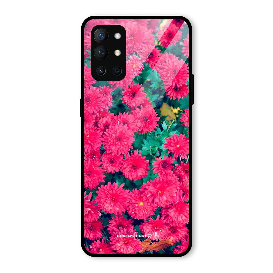 Pink Flowers Glass Back Case for OnePlus 9R