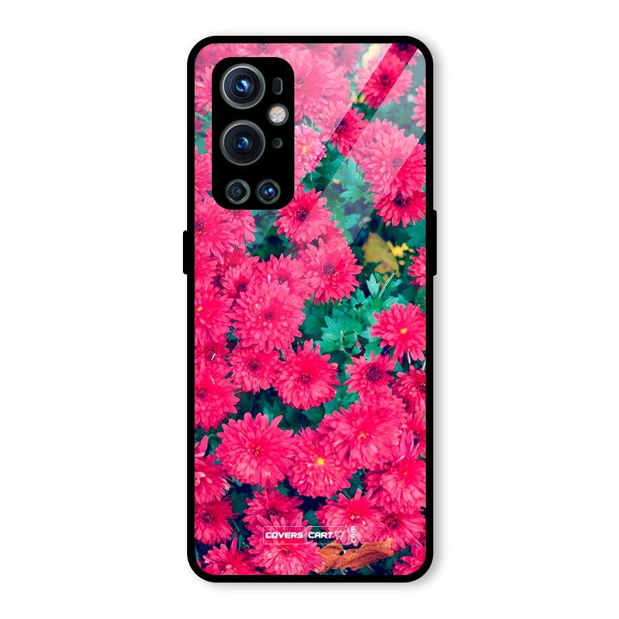 Pink Flowers Glass Back Case for OnePlus 9 Pro
