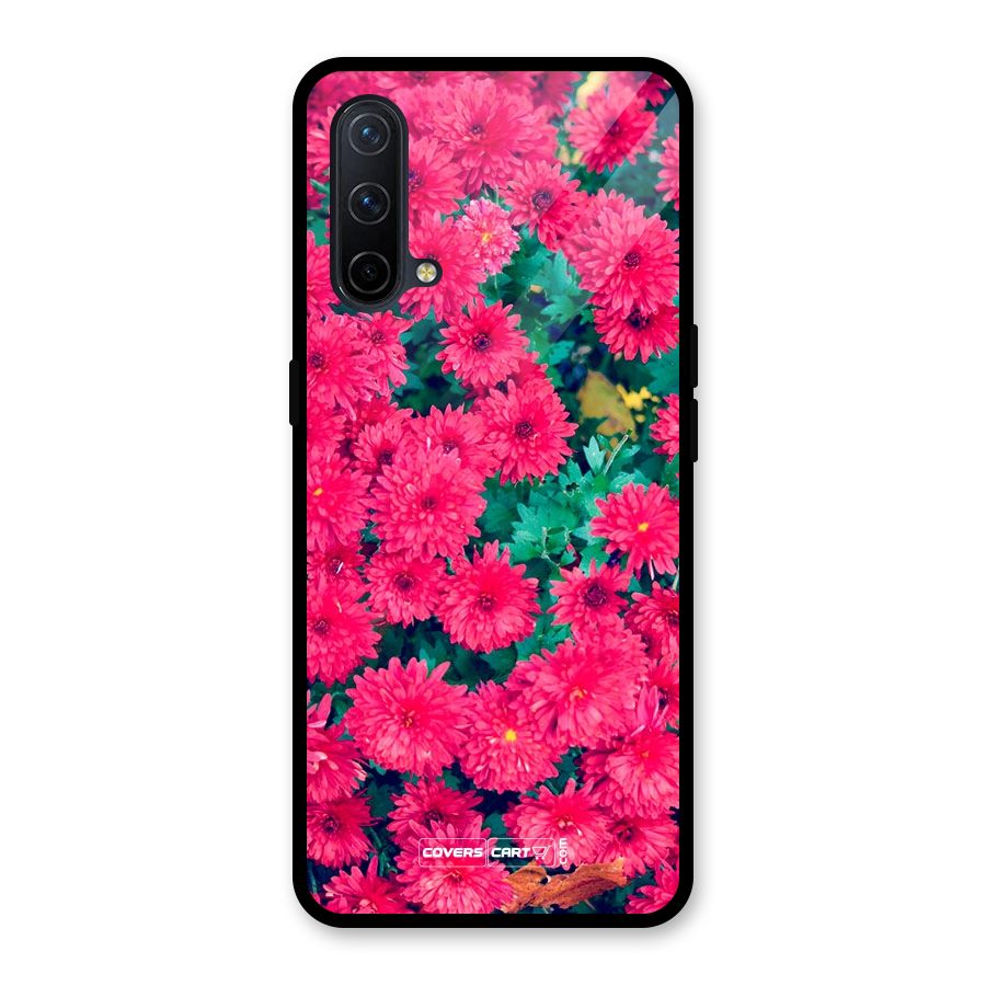 Pink Flowers Glass Back Case for OnePlus Nord CE 5G