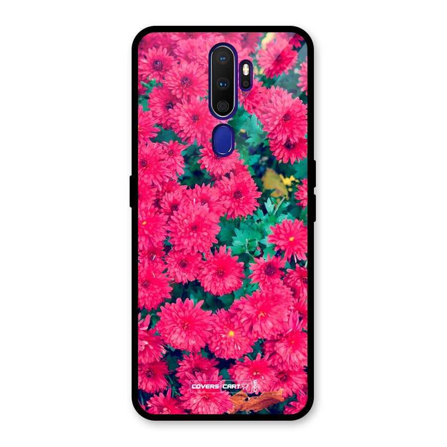 Pink Flowers Glass Back Case for Oppo A9 (2020)