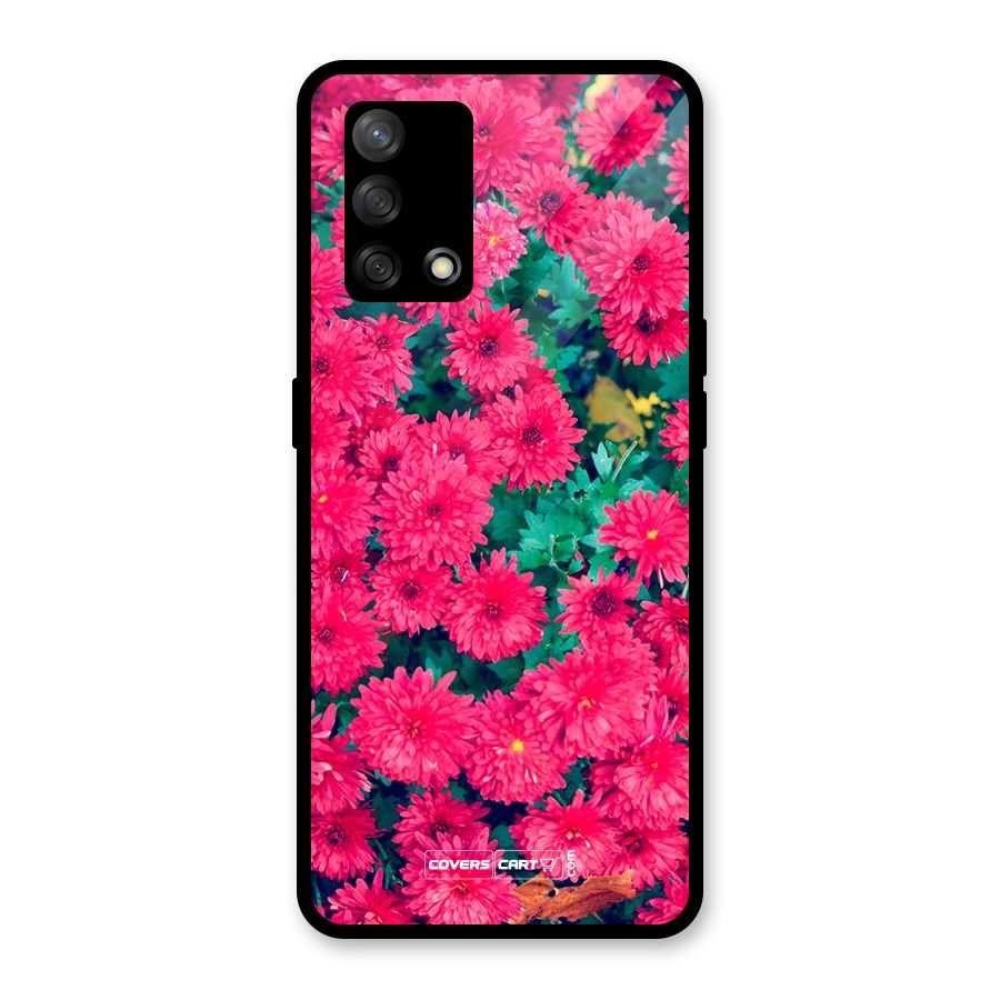 Pink Flowers Glass Back Case for Oppo F19