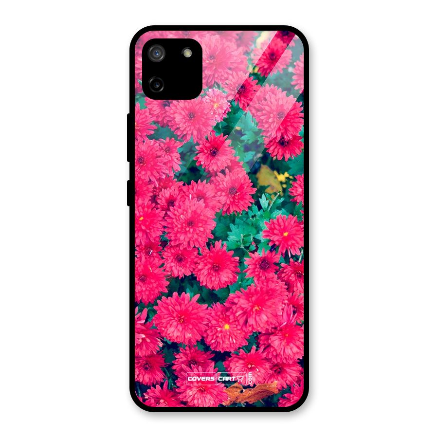 Pink Flowers Glass Back Case for Realme C11
