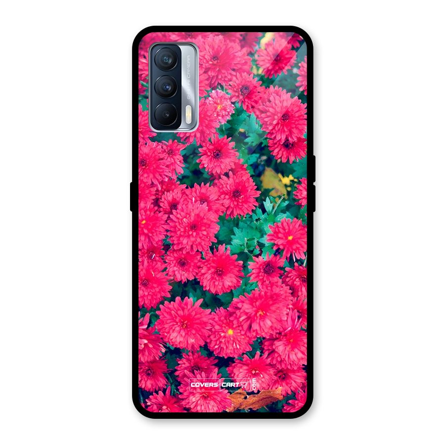 Pink Flowers Glass Back Case for Realme X7