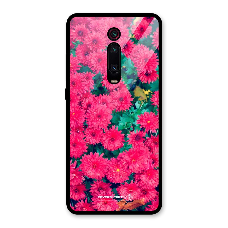 Pink Flowers Glass Back Case for Redmi K20