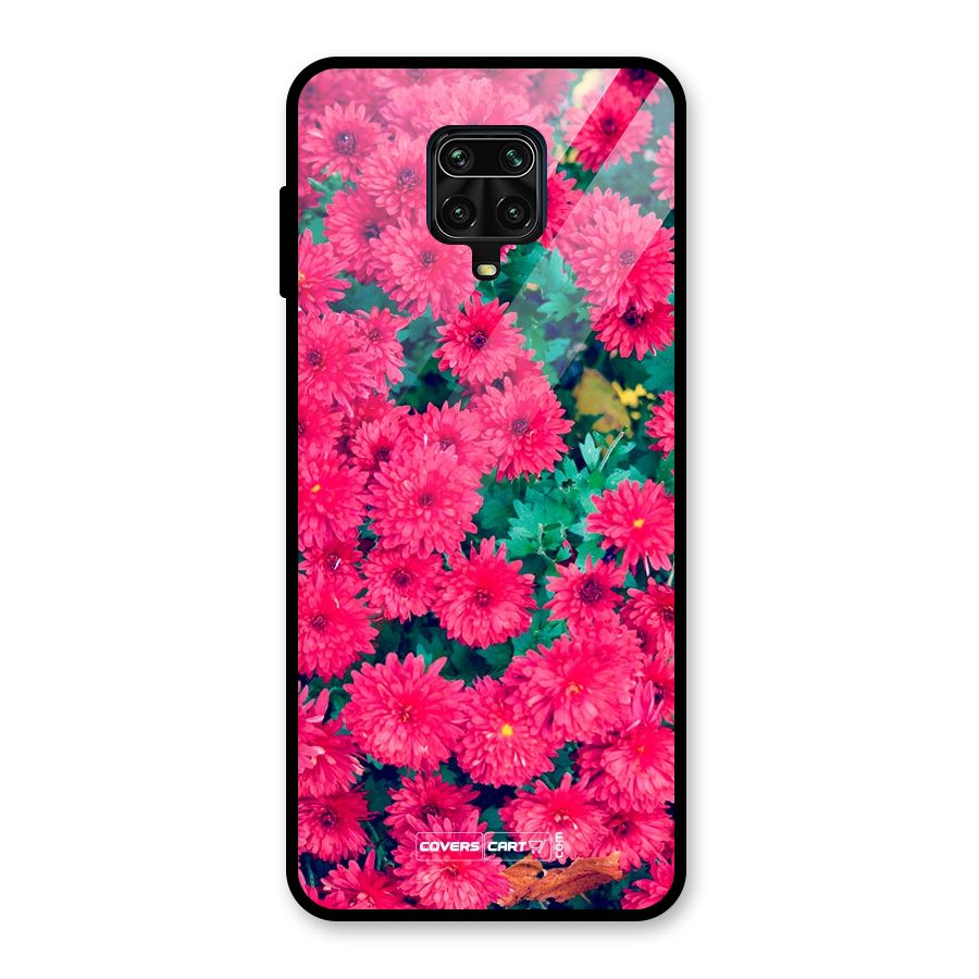 Pink Flowers Glass Back Case for Redmi Note 10 Lite