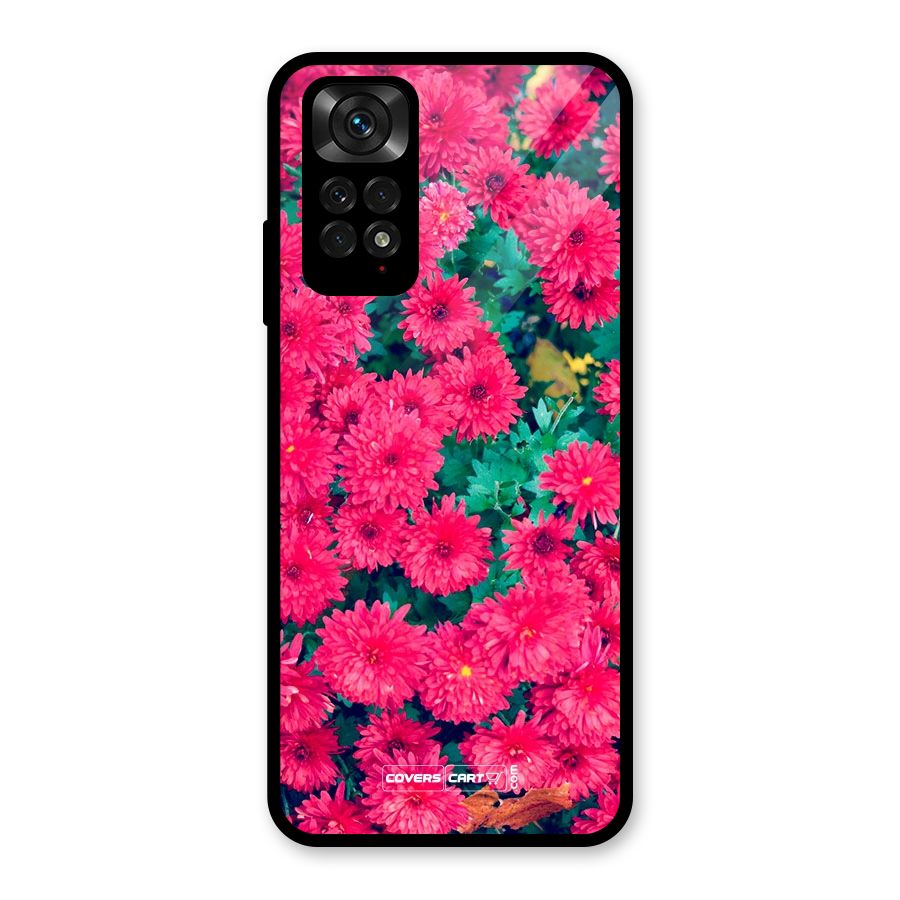 Pink Flowers Glass Back Case for Redmi Note 11