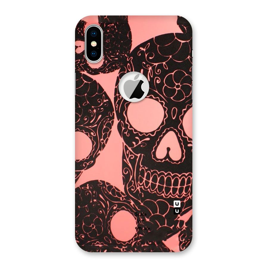 Pink Head Back Case for iPhone X Logo Cut