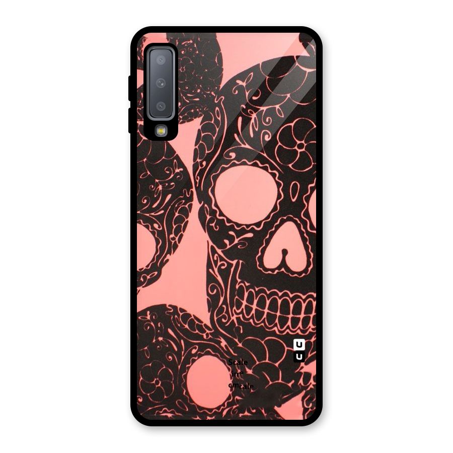 Pink Head Glass Back Case for Galaxy A7 (2018)