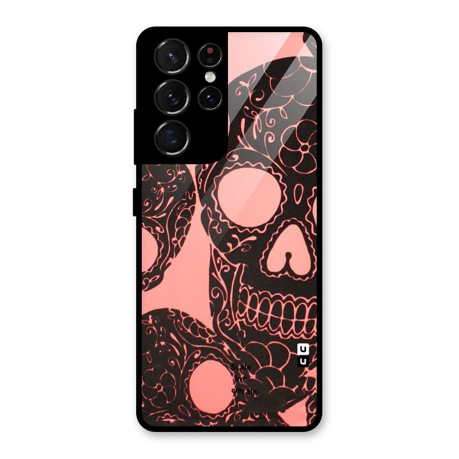 Pink Head Glass Back Case for Galaxy S21 Ultra 5G