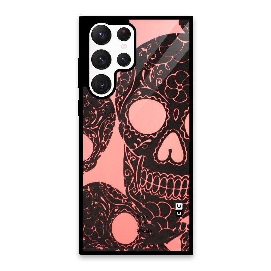 Pink Head Glass Back Case for Galaxy S22 Ultra 5G