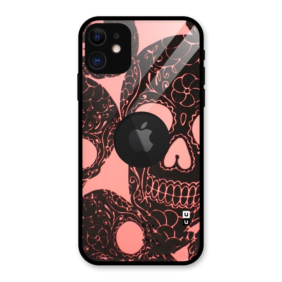 Pink Head Glass Back Case for iPhone 11 Logo Cut