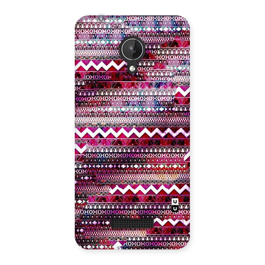 Pink Indie Pattern Back Case for Micromax Canvas Spark Q380