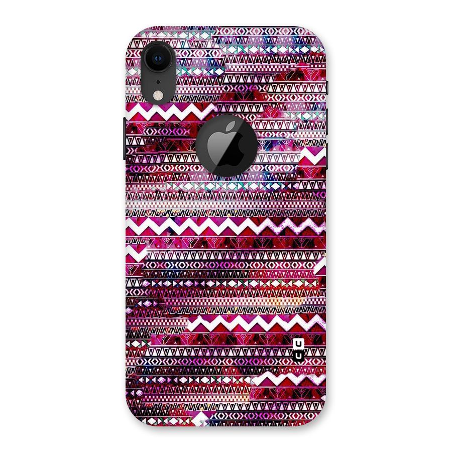 Pink Indie Pattern Back Case for iPhone XR Logo Cut