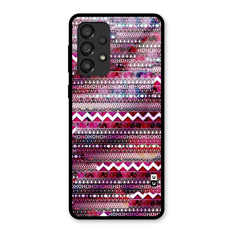 Pink Indie Pattern Glass Back Case for Galaxy A33 5G