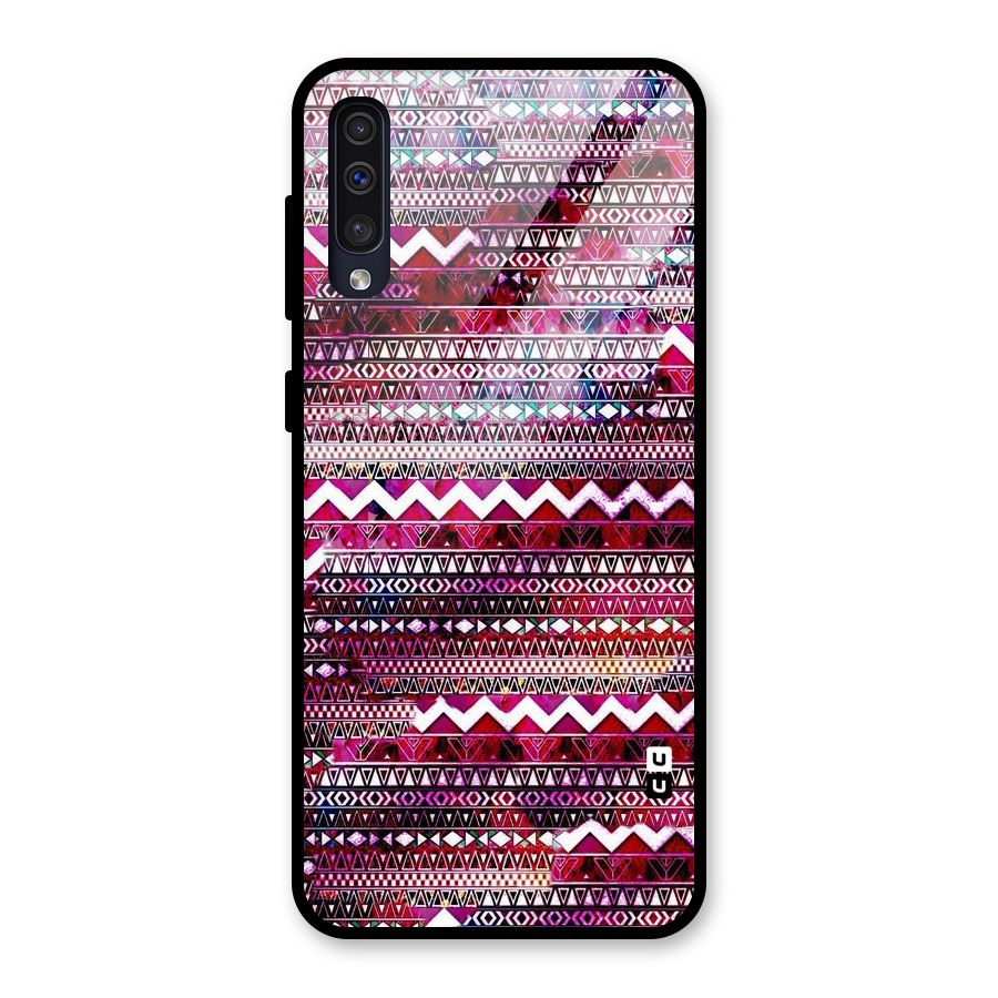Pink Indie Pattern Glass Back Case for Galaxy A50