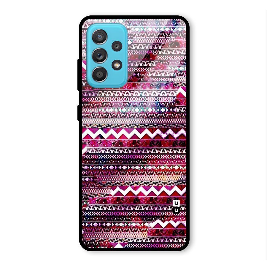 Pink Indie Pattern Glass Back Case for Galaxy A52s 5G