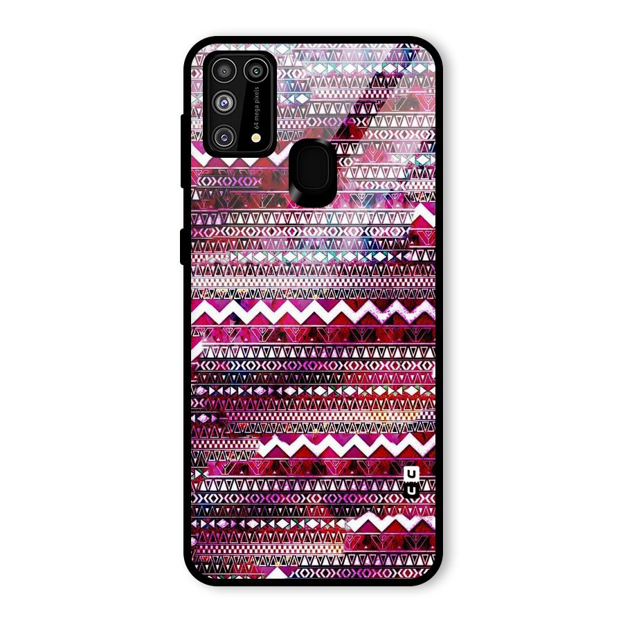 Pink Indie Pattern Glass Back Case for Galaxy F41