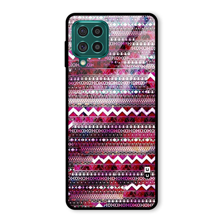 Pink Indie Pattern Glass Back Case for Galaxy F62