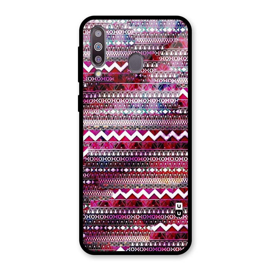 Pink Indie Pattern Glass Back Case for Galaxy M30