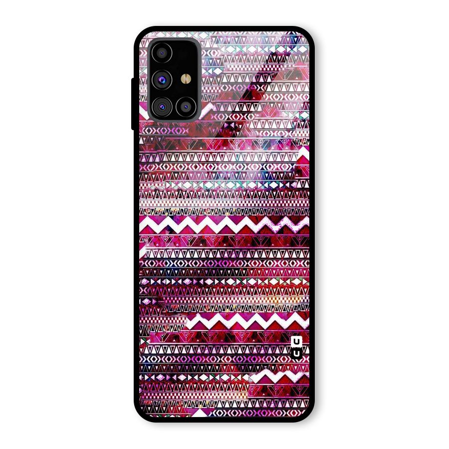 Pink Indie Pattern Glass Back Case for Galaxy M31s
