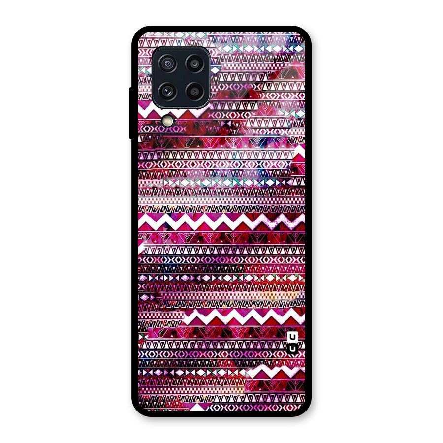 Pink Indie Pattern Glass Back Case for Galaxy M32