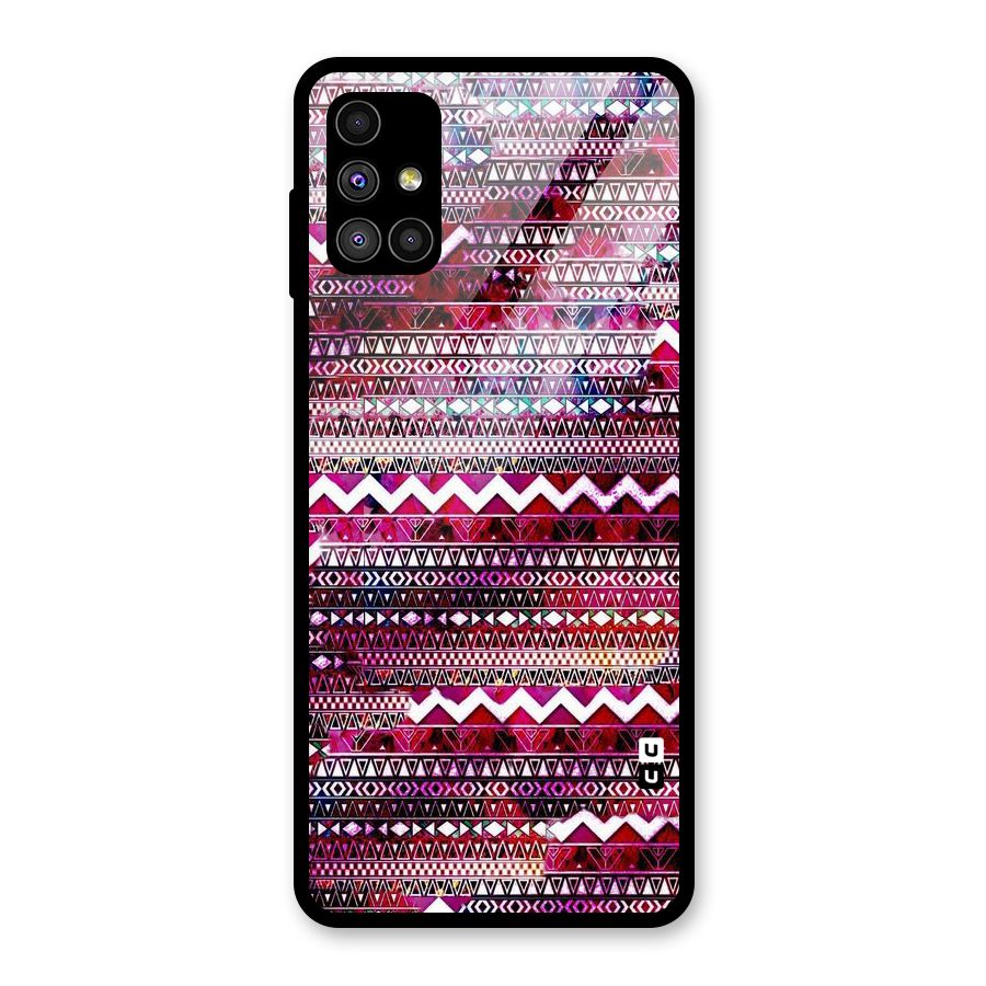 Pink Indie Pattern Glass Back Case for Galaxy M51