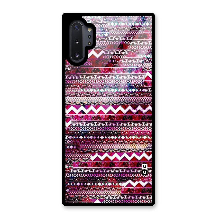 Pink Indie Pattern Glass Back Case for Galaxy Note 10 Plus