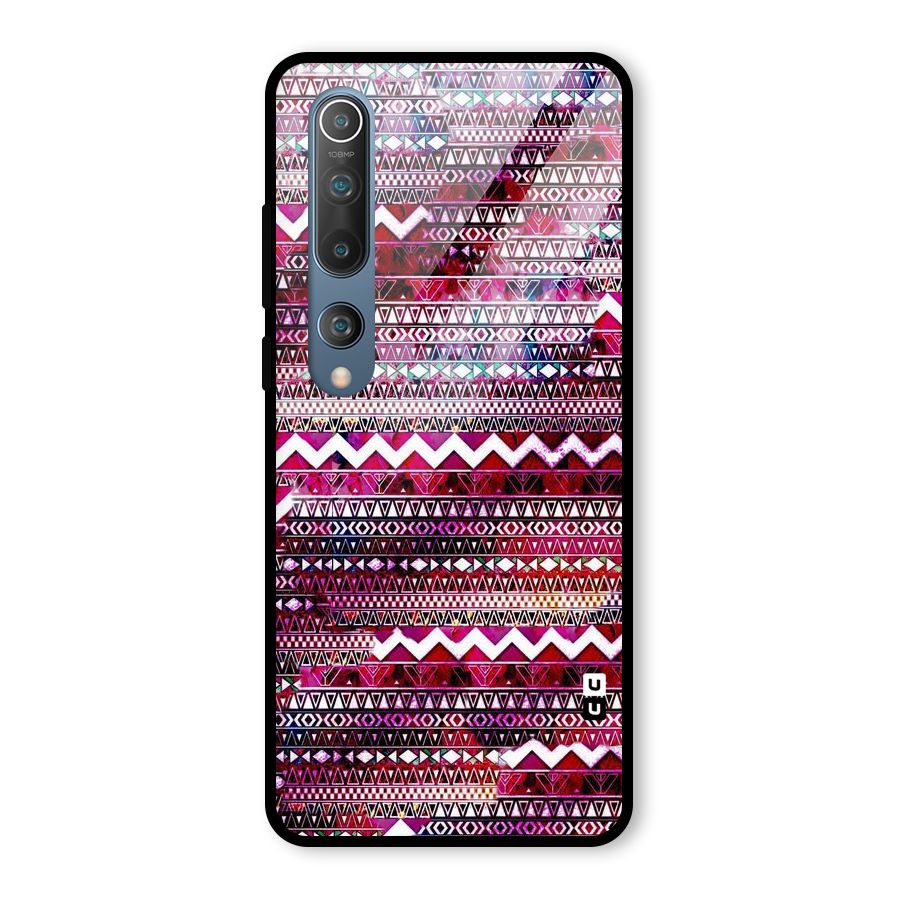 Pink Indie Pattern Glass Back Case for Mi 10