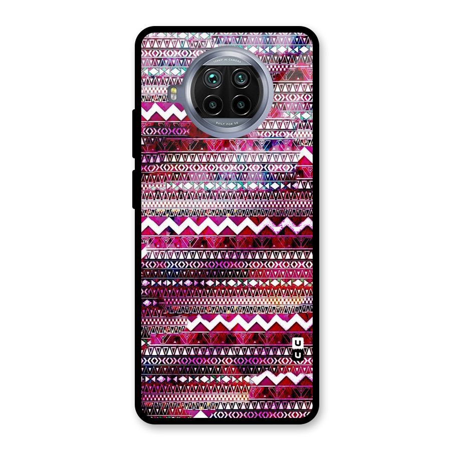 Pink Indie Pattern Glass Back Case for Mi 10i