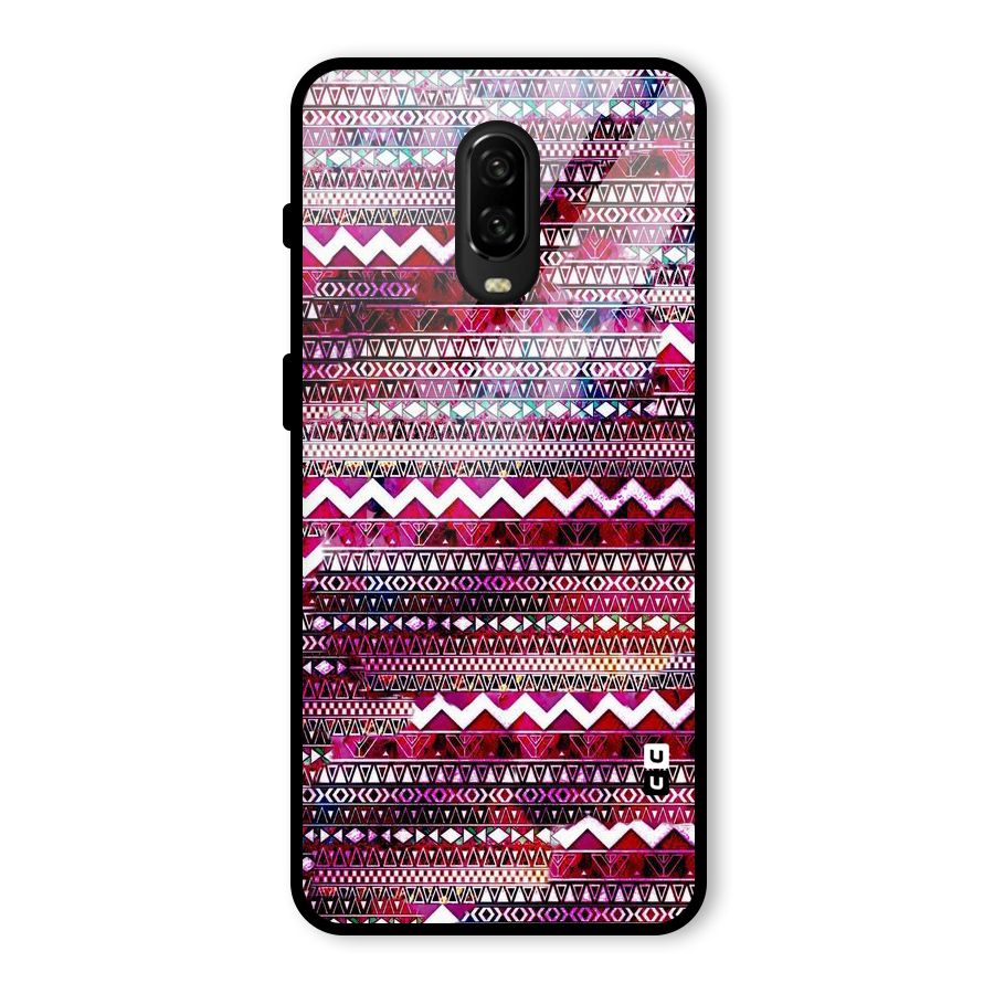 Pink Indie Pattern Glass Back Case for OnePlus 6T