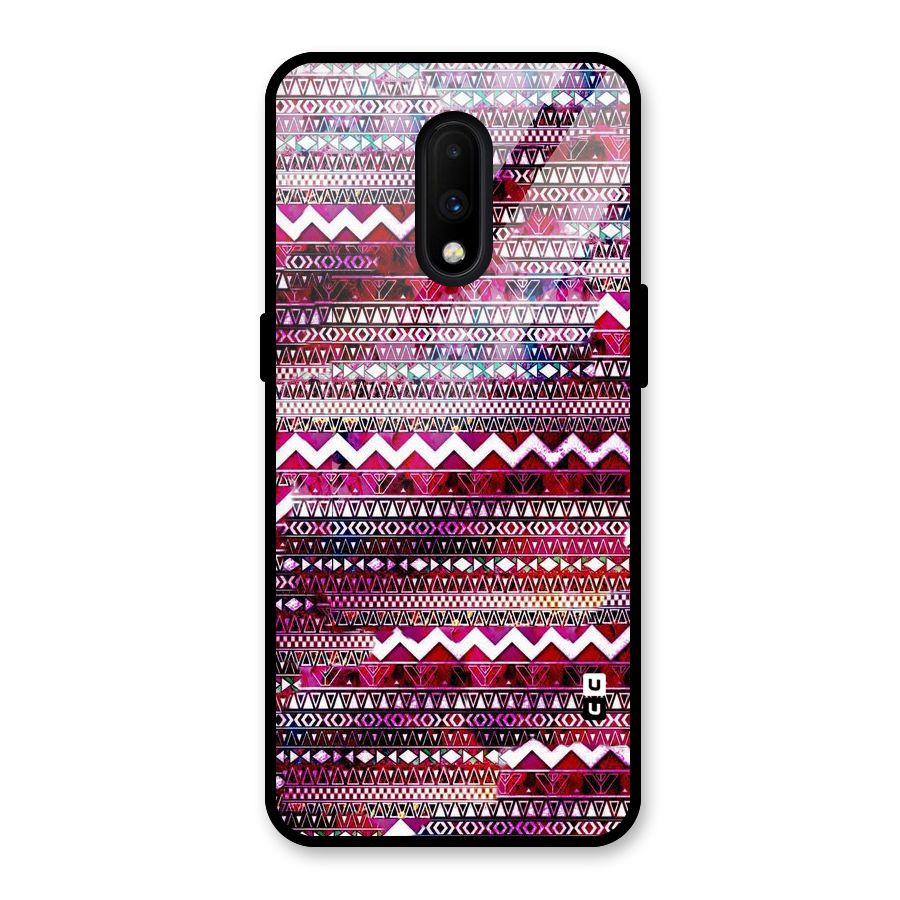 Pink Indie Pattern Glass Back Case for OnePlus 7