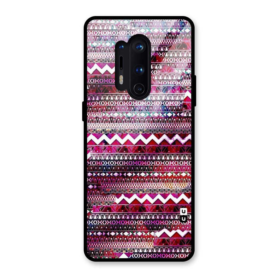 Pink Indie Pattern Glass Back Case for OnePlus 8 Pro