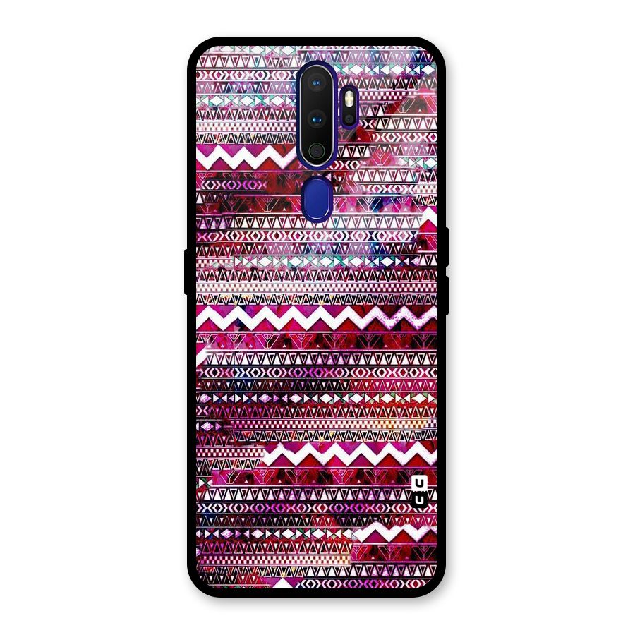 Pink Indie Pattern Glass Back Case for Oppo A9 (2020)