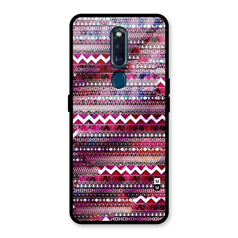 Pink Indie Pattern Glass Back Case for Oppo F11 Pro
