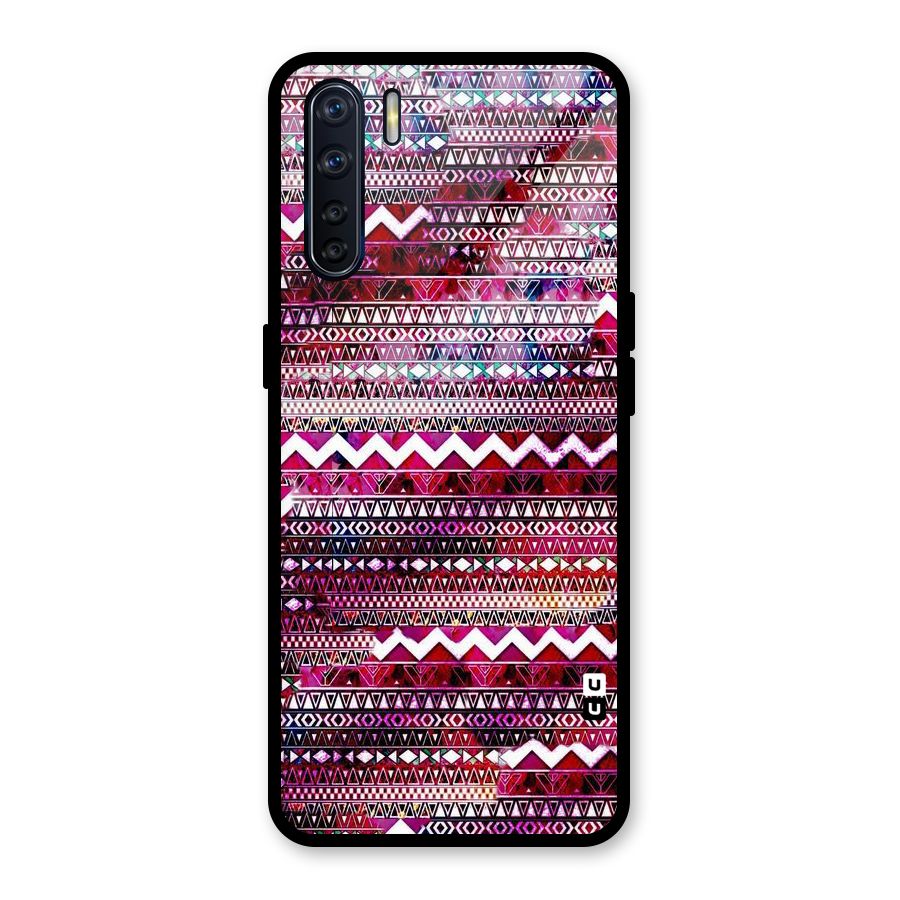 Pink Indie Pattern Glass Back Case for Oppo F15