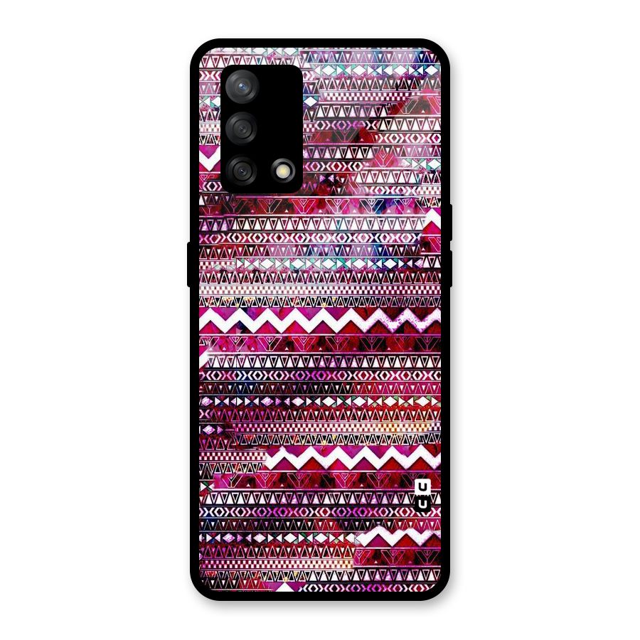 Pink Indie Pattern Glass Back Case for Oppo F19