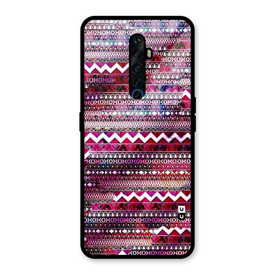 Pink Indie Pattern Glass Back Case for Oppo Reno2 Z