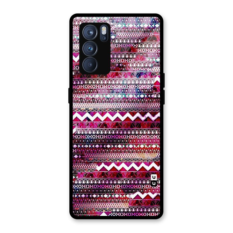 Pink Indie Pattern Glass Back Case for Oppo Reno6 Pro 5G