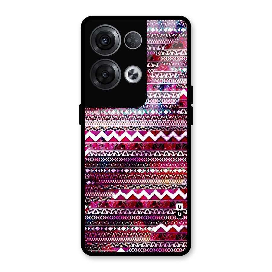 Pink Indie Pattern Glass Back Case for Oppo Reno8 Pro 5G