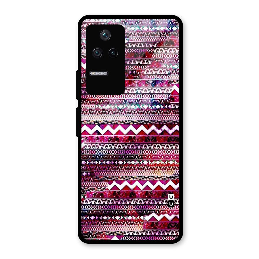 Pink Indie Pattern Glass Back Case for Poco F4 5G